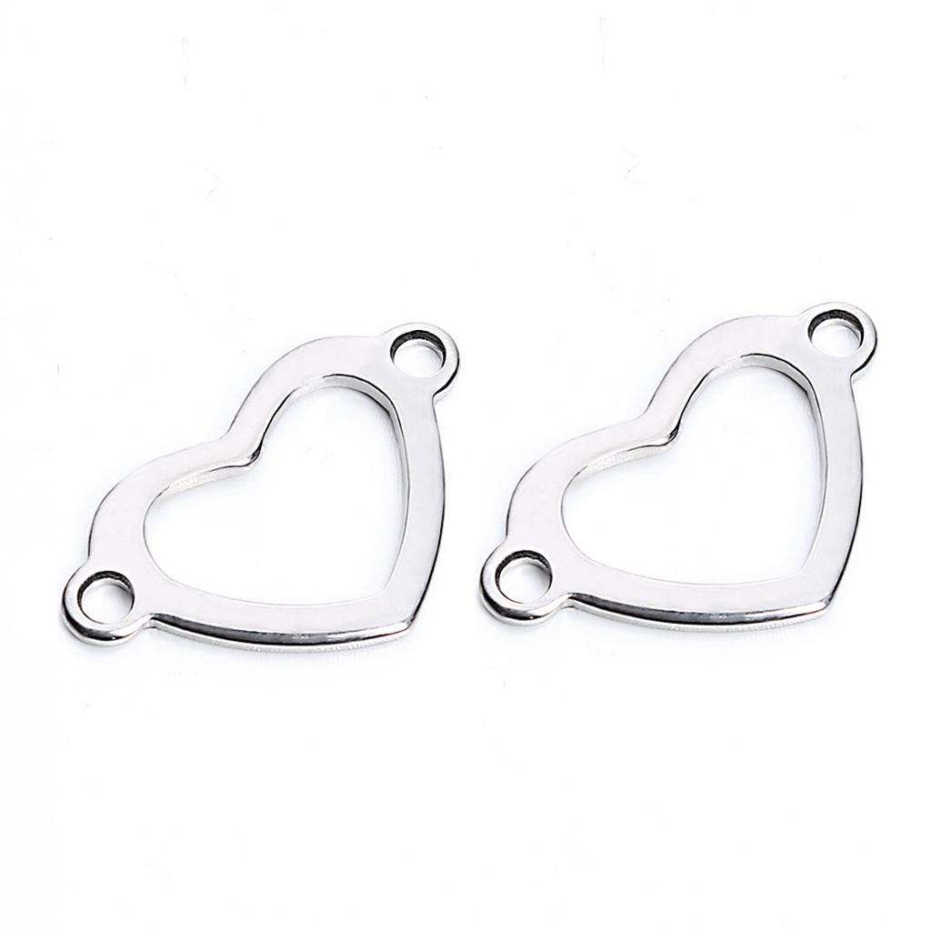 Maxbell 20 Pieces Metal Flat Heart Shaped Blank Coin Stamping Charms Tag Pendants