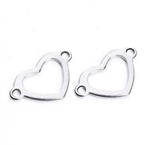 Maxbell 20 Pieces Metal Flat Heart Shaped Blank Coin Stamping Charms Tag Pendants