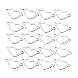 Maxbell 20 Pieces Metal Flat Heart Shaped Blank Coin Stamping Charms Tag Pendants