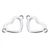 Maxbell 20 Pieces Metal Flat Heart Shaped Blank Coin Stamping Charms Tag Pendants