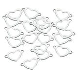 Maxbell 20 Pieces Metal Flat Heart Shaped Blank Coin Stamping Charms Tag Pendants