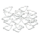 Maxbell 20 Pieces Metal Flat Heart Shaped Blank Coin Stamping Charms Tag Pendants