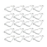 Maxbell 20 Pieces Metal Flat Heart Shaped Blank Coin Stamping Charms Tag Pendants