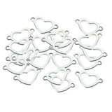 Maxbell 20 Pieces Metal Flat Heart Shaped Blank Coin Stamping Charms Tag Pendants
