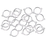 Maxbell 20Pcs Round Circle Connector Charms Pendants Beads Charms Pendants for Crafting, Jewelry Findings Making