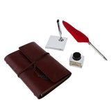 Maxbell Handmade Vintage Journal Diary Notebook Leather Writing Notebook Red Pen