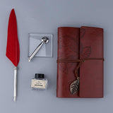 Maxbell Handmade Vintage Journal Diary Notebook Leather Writing Notebook Red Pen