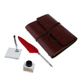Maxbell Handmade Vintage Journal Diary Notebook Leather Writing Notebook Red Pen