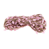 Max 10 Meters 5mm Artificial Vine Fake Leaf Plant Garland Burlap Ribbon pink