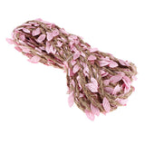 Max 10 Meters 5mm Artificial Vine Fake Leaf Plant Garland Burlap Ribbon pink
