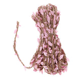 Max 10 Meters 5mm Artificial Vine Fake Leaf Plant Garland Burlap Ribbon pink