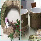 Max 10 Meters 5mm Artificial Vine Fake Leaf Plant Garland Burlap Ribbon pink