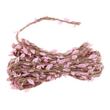 Max 10 Meters 5mm Artificial Vine Fake Leaf Plant Garland Burlap Ribbon pink