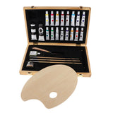 Maxbell 1 Set Oil Painting Acrylic Painting Pigment Brush Tools Set Basswood Box