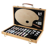 Maxbell 1 Set Oil Painting Acrylic Painting Pigment Brush Tools Set Basswood Box