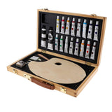 Maxbell 1 Set Oil Painting Acrylic Painting Pigment Brush Tools Set Basswood Box