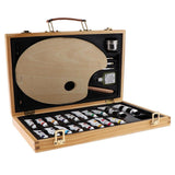 Maxbell 1 Set Oil Painting Acrylic Painting Pigment Brush Tools Set Basswood Box