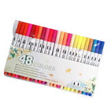 Maxbell Dual Tip Brush Pens plastic fine liner making pen high lighter  48 colors