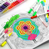 Maxbell Dual Tip Brush Pens plastic fine liner making pen high lighter  48 colors