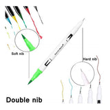 Maxbell Dual Tip Brush Pens plastic fine liner making pen high lighter  48 colors
