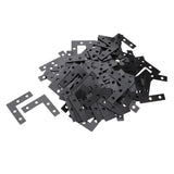 Max 100Pcs Black L Shape Flat Corner Plate Angle Brace Bracket for Picture Frame