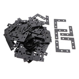Max 100Pcs Black L Shape Flat Corner Plate Angle Brace Bracket for Picture Frame