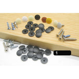 Maxbell 500Pack Round Phillips Screw Hole Cover Furniture Decorative Screw Cap Gray