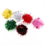 Maxbell 70pcs 25mm Glitter Tinsel Pompom Balls for Play Ball Kitten Cat