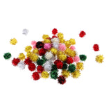 Maxbell 70pcs 25mm Glitter Tinsel Pompom Balls for Play Ball Kitten Cat