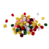 Maxbell 70pcs 25mm Glitter Tinsel Pompom Balls for Play Ball Kitten Cat