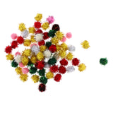 Maxbell 70pcs 25mm Glitter Tinsel Pompom Balls for Play Ball Kitten Cat