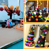 Maxbell 70pcs 25mm Glitter Tinsel Pompom Balls for Play Ball Kitten Cat