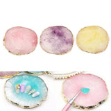 Maxbell Resin Imitation Agate Nail Art Palette Drink Coaster Cup Mat Decor Pink