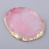 Maxbell Resin Imitation Agate Nail Art Palette Drink Coaster Cup Mat Decor Pink