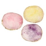 Maxbell Resin Imitation Agate Nail Art Palette Drink Coaster Cup Mat Decor Pink