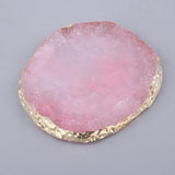 Maxbell Resin Imitation Agate Nail Art Palette Drink Coaster Cup Mat Decor Pink
