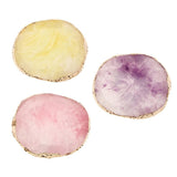 Maxbell Resin Imitation Agate Nail Art Palette Drink Coaster Cup Mat Decor Pink