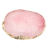Maxbell Resin Imitation Agate Nail Art Palette Drink Coaster Cup Mat Decor Pink