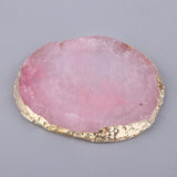 Maxbell Resin Imitation Agate Nail Art Palette Drink Coaster Cup Mat Decor Pink