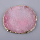 Maxbell Resin Imitation Agate Nail Art Palette Drink Coaster Cup Mat Decor Pink