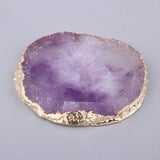 Maxbell Resin Imitation Agate Nail Art Palette Drink Coaster Cup Mat Decor Purple
