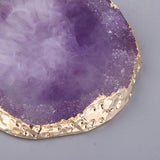 Maxbell Resin Imitation Agate Nail Art Palette Drink Coaster Cup Mat Decor Purple