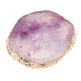 Maxbell Resin Imitation Agate Nail Art Palette Drink Coaster Cup Mat Decor Purple