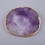 Maxbell Resin Imitation Agate Nail Art Palette Drink Coaster Cup Mat Decor Purple