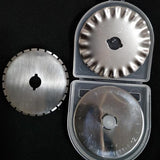 Maxbell 3 Types 45mm Rotary Cutter Blades Perforating Skip Wave Blades with Case