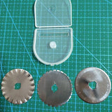 Maxbell 3 Types 45mm Rotary Cutter Blades Perforating Skip Wave Blades with Case