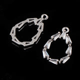 Maxbell 2Pcs Glass Pendant Charms Earring Drop Dangle DIY Jewelry Findings 19x10x2mm