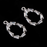 Maxbell 2Pcs Glass Pendant Charms Earring Drop Dangle DIY Jewelry Findings 19x10x2mm