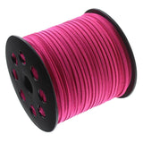 Maxbell 3mm 100 yards suede cord string rope jewelry making supply rose red