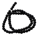 Maxbell 1 Strand Approximately DIY Gemstone Round Loose Beads 6mm Black
